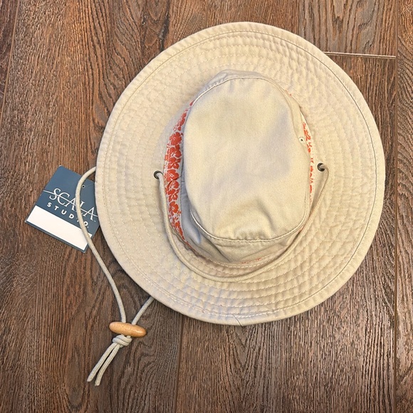 Scale Studio Women’s Wide Brim Sun Hat, M. Khaki and Orange. NWT. - Picture 1 of 5